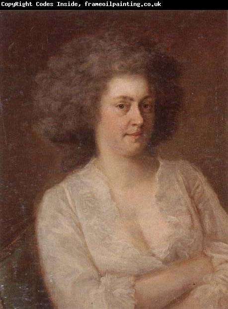 unknow artist Portrait of a lady,half-length,seated,wearing a white dress